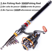 Load image into Gallery viewer, Sougayilang 1.8-3.6m Telescopic Fishing Rod and 11BB Fishing Reel Wheel Portable Travel Fishing Rod Spinning Fishing Rod Combo