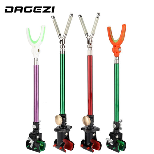 DAGEZI Metal Stretch Rod Pole Bracket Holder Rotating Fishing Rods Holder Fishing Simple Hand Back Stand Fishing Tackle